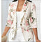 Floral Printed Autumn Blazer with Three Quarter Sleeves