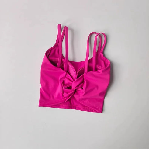 Women's Push Up Sports Bra with Back Knot Detail