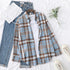 Plaid Flannel Shirt for Women - Casual Long Sleeve Top