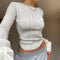 Chic Ruched Long Sleeve Crop Top for Women