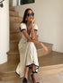 Elegant White Pleated Skirt Set with Short Sleeve Top