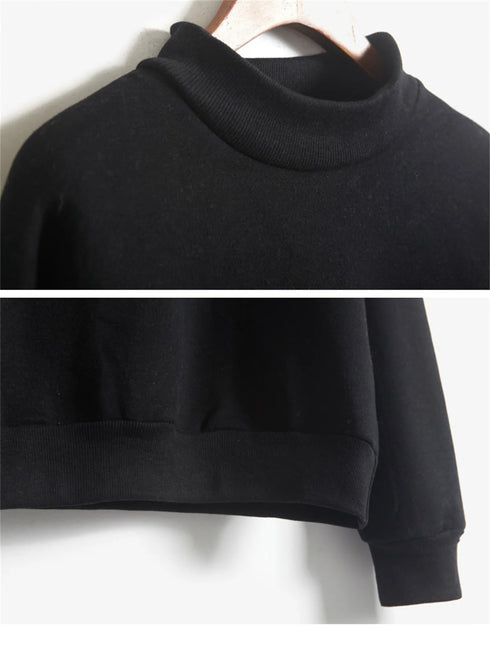 Women's Velvet Turtleneck Long Sleeve Sweatshirt