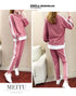 Women's Casual Loungewear Set - Long Sleeve Crop Top & Pants