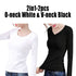 O Neck V Neck Long Sleeve Shirt Women Winter Bottoming Crop Tops Black Casual Slim Basic Velvet Heating Fiber Thermal T-Shirts