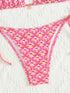 Floral Print Triangle Bikini Set with Brazilian Bottoms