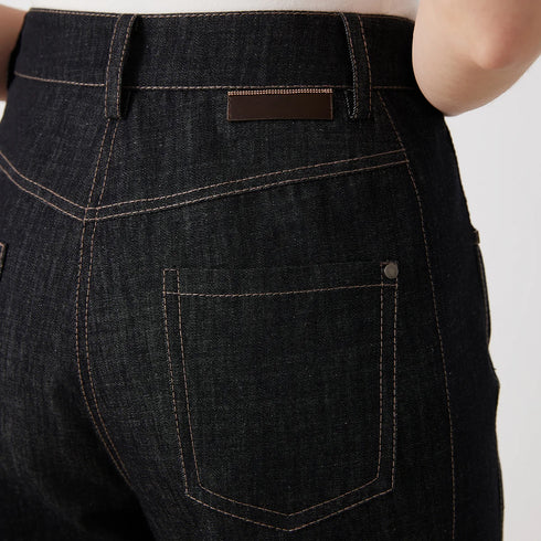 Women's High-Waisted Wide-Leg Denim Pants