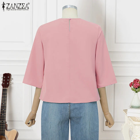 ZANZEA Elegant Embroidered Blouse for Women