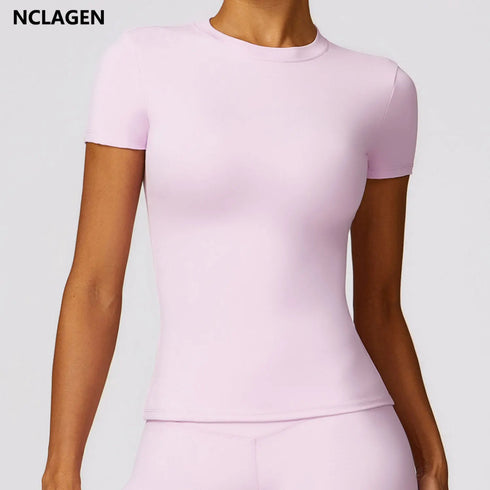NCLAGEN Women's Short Sleeve Gym Top