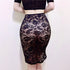 Black Wrap Mini Pencil Skirt for Women