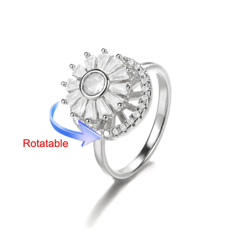 Four Clover Rotating Anxiety Ring - Adjustable Gold