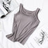 Women's Vest Tops with Built In Bra Padded Slim Fit Casual