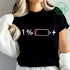 1% Battery Print Graphic Casual T-Shirt for Women