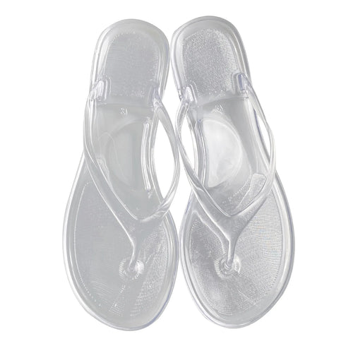 Women's Crystal Flip Flops - Transparent Summer Sandals