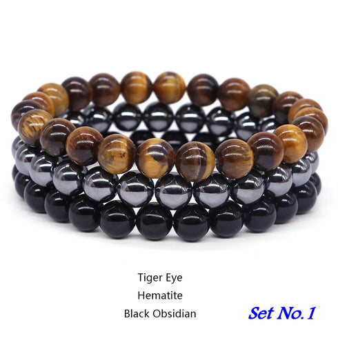 Couples Distance Bracelet Set - Natural Stone Healing