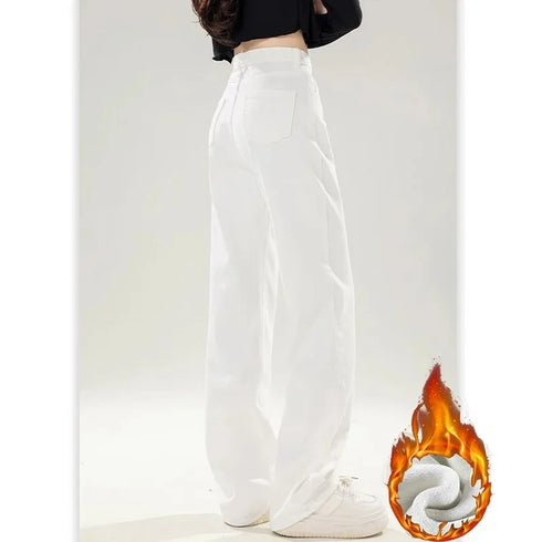 Women's High Waist Straight Denim Trousers