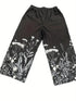 Abstract Star and Moon Print Wide-Leg Pants
