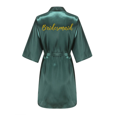 Bridesmaid Satin Robe with Belt - Plus Size Available