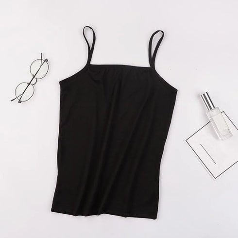 Soft Cotton Spaghetti Strap Crop Tops for Women