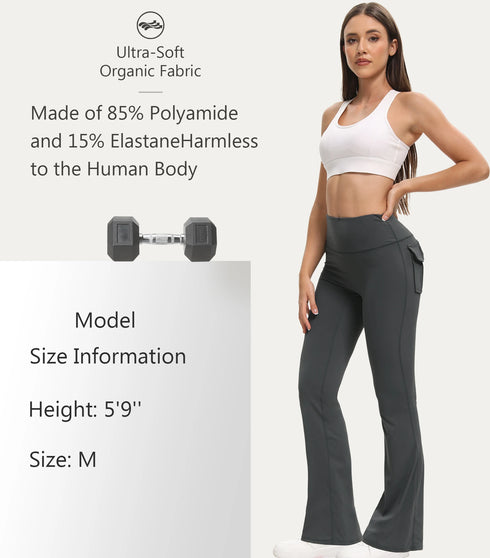 Women's High Waisted Flared Yoga Pants with Pockets