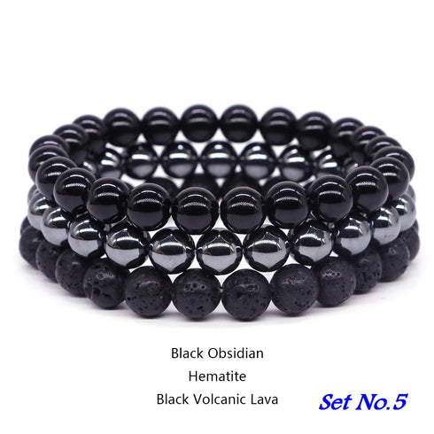 Couples Distance Bracelet Set - Natural Stone Healing