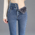 High-Waisted Fleece-Lined Slim Jeans for Women