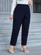 Navy Plus Size Straight Leg Casual Pants
