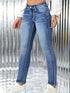 High Waist Blue Skinny Jeans for Women