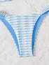 Blue Striped Two-Piece Bikini Set