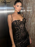 Dulzura Lace Strap Bodycon Mini Dress