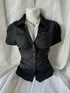 Y2K Slim Fit V-Neck Short Sleeve Top in Black