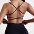Solid Color Gym Yoga Underwear Women Cross Back Straps Fitness Bra with Chest Pad for High Strength Support and Comfort