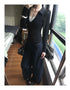 Genayooa Retro Y2K Long Sleeve Black T-shirt for Women