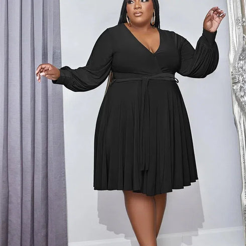 Plus Size V-Neck Casual Maxi Dress XL-5XL