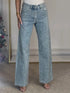High Waist Distressed Straight Jeans for Women