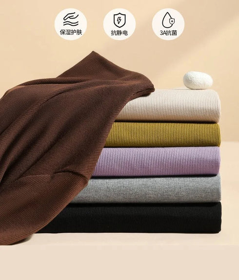 Women's Turtleneck Long Sleeve Ribbed Top