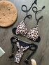 Leopard Print Bikini Set - Women's Swimwear