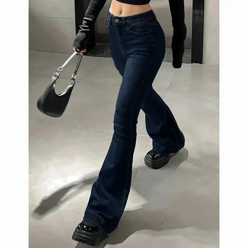 Vintage High Waist Flare Jeans for Women