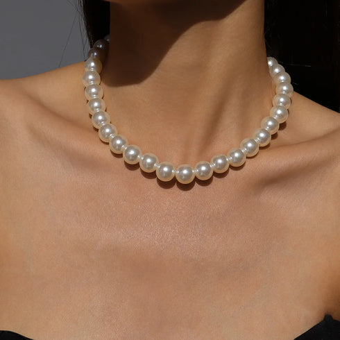 Elegant Big Pearl Choker Necklace for Women