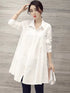 White Casual Oversized Blouses Women 2024 Autumn Korean Fashion Mid Length Winter Loose Long Sleeves Femal Blouses