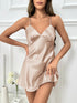 Ice Silk V Neck Backless Mini Nightdress