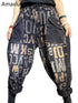 AmaxluluE Women's Printed Loose Harem Jeans
