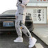 Women's Casual Cargo Joggers - Black & White