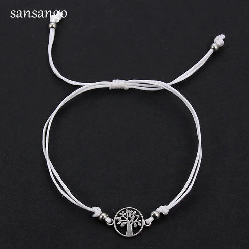 12Pcs Life Tree Charms Adjustable Bracelet Set