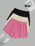 Plus Size Women's Elastic Waist Biker Shorts Set