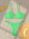 Green Cutout Bikini Swimsuit for Women