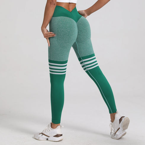 Women Gym V Back Butt Lifting Leggings for Fitness S-XL