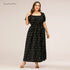 Plus Size Polka Dot Summer Dress with Puff Sleeves
