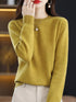 Women's 100% Merino Wool O-Neck Pullover Sweater