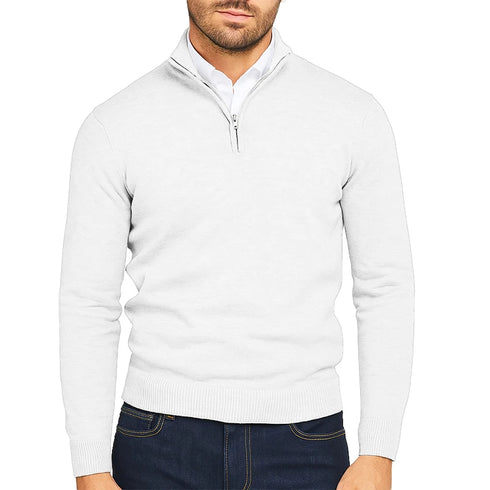 Lightweight Men's Quarter Zip Pullover Sweater