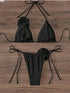 Floral Halter Strappy Bikini Set for Women